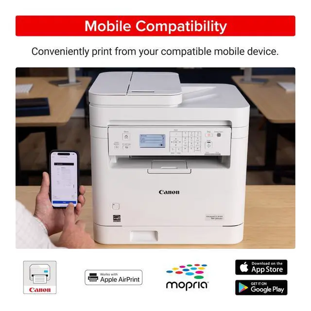 Alt view image 5 of 7 - imageCLASS MF284dw Wireless Black & White Laser Printer All-in-One for Home Use, Print/Copy/Scan, 2-Sided Printing, 35 PPM, Auto Doc Feeder, Mobile Device Compatible, Starter Toner Included