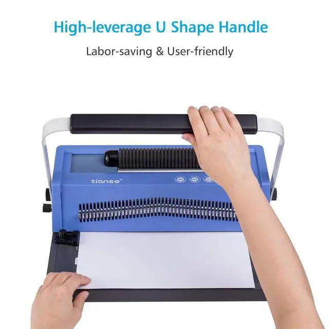 Alt view image 7 of 7 - Spiral Coil Binding Machine, Manual Book Maker Punch Binder with Electric Coil Inserter, Disengaging pins, Adjustable Side Margin, Comes with 100pcs 5/16'' Plastic Coil Binding Spines & Plier