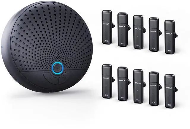 Main image of Conference Speaker and Microphone, 10 AI Mics 360° Voice Pick Up & Noise Reduction, USB Speakerphone for 10-15 People Conference Room, Compatible with Multi-Leading Platforms, Zoom, MS Team
