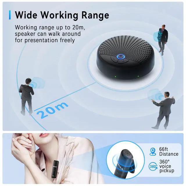 Alt view image 5 of 7 - Conference Speaker and Microphone, 10 AI Mics 360° Voice Pick Up & Noise Reduction, USB Speakerphone for 10-15 People Conference Room, Compatible with Multi-Leading Platforms, Zoom, MS Team