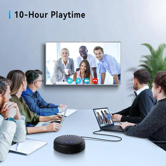 Alt view image 7 of 7 - Conference Speaker and Microphone, 10 AI Mics 360° Voice Pick Up & Noise Reduction, USB Speakerphone for 10-15 People Conference Room, Compatible with Multi-Leading Platforms, Zoom, MS Team