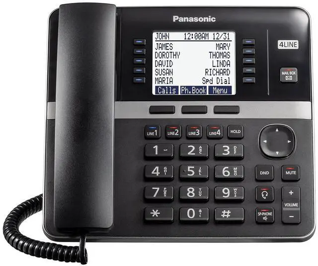 Main image of Office Phone, Corded Extension Desk Phone Accessory to Connect Wirelessly to Expandable Base Station - KX-TGWA40B (Black)