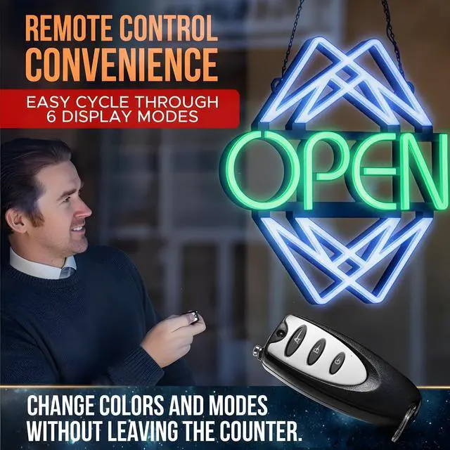 Alt view image 4 of 6 - Open Sign for Business with 49 Color Combinations ULTRA BRIGHT LED Neon Sign Visible Day and Night Large Window Sign by 20 x 22in