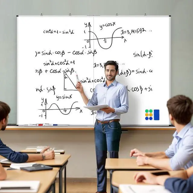 Alt view image 5 of 6 - 60x48 Large Whiteboard for Wall, Magnetic Dry Erase Board for School | Extra-Large Writing Surface, Smooth Writing and Easy Erasing, Wall-Mounted Design for Home, Office, School and Meeting Rooms