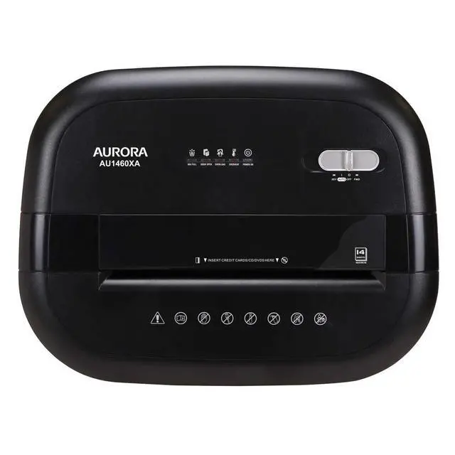 Alt view image 5 of 6 - Anti-Jam 14-Sheet Crosscut Paper/CD and Credit Card Shredder/with 6-Gallon pullout Basket 120 Minutes Continuous Run Time