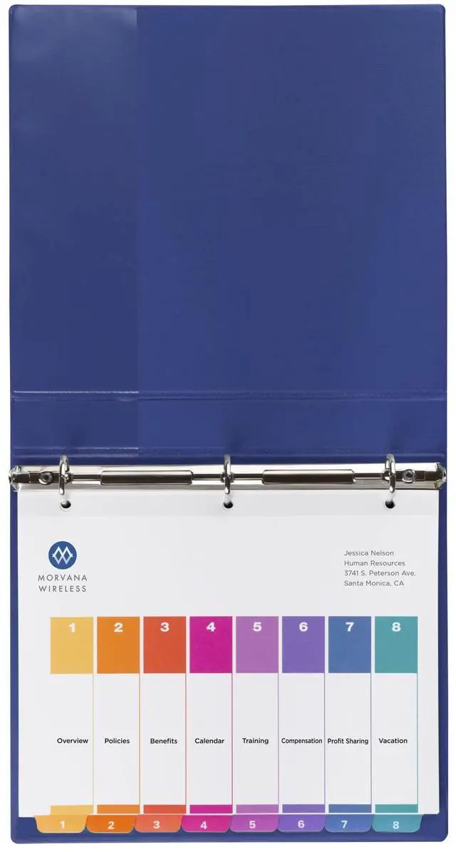 Alt view image 7 of 7 - Dividers for 3 Ring Binders, 8 Tabs per Set, Customizable Table of-Contents, Multicolor Tabs, Great for Organizing High-Volume Reports, Projects, and More (24 Sets of 11168), (Pack of 2)