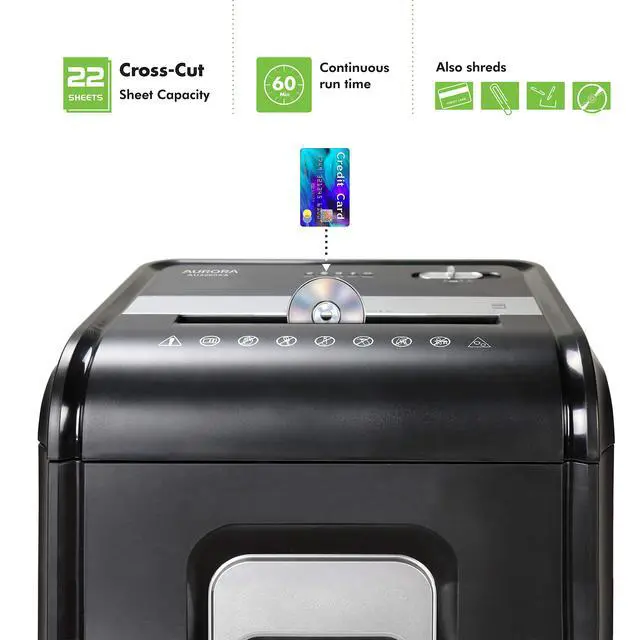 Alt view image 2 of 7 - AU2260XA Heavy Duty Anti-Jam 22-Sheet Crosscut Shredder/60 Min Run Time/ 7-Gallon Pullout Basket and Casters