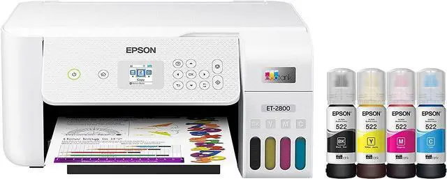 Main image of EcoTank ET-28 Series Wireless Color All-in-One Cartridge-Free Supertank Printer with Scan and Copy, The Ideal Basic Home Printer, Mobile Printing, LCD Display, Voice-Activated, White