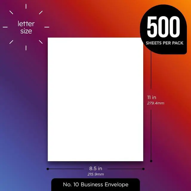 Alt view image 6 of 7 - 8.5 x 11 Custom Printed Letterhead, Full Color Professional Quality Printing Upload Your Design and Add Your Texts, Logos and Graphics Customizable Paper with Plain Envelopes 500 per Pack