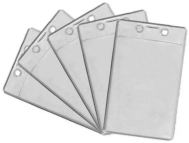 Main image of 200 Pack, Vertical, Clear, Vinyl, Badge Holder, Top Slit, Fits 2 3/4" x 4 1/4" Cards. Made in USA, 305SPTS