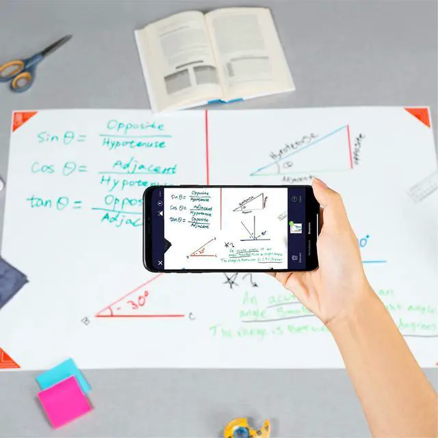 Alt view image 4 of 6 - X Smart Whiteboard Film - Powered by Rocketbook (Class Pack Small) - 30 Pack of X Small + 36 Markers + 30 Cleaning Cloths