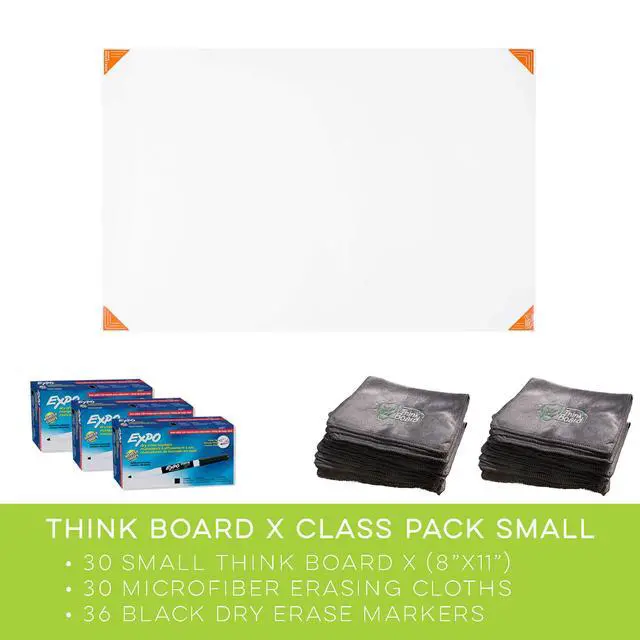 Alt view image 6 of 6 - X Smart Whiteboard Film - Powered by Rocketbook (Class Pack Small) - 30 Pack of X Small + 36 Markers + 30 Cleaning Cloths
