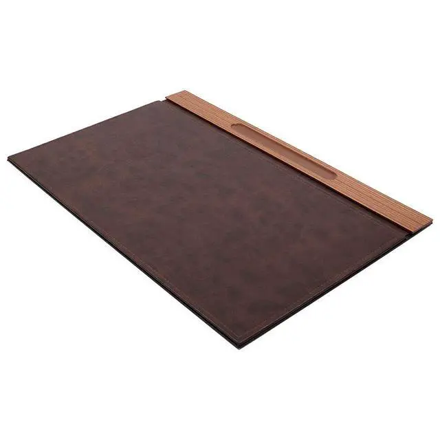 Alt view image 3 of 7 - Wooden Desk Set - Desk Organizer Set - 11 Accessories - Desk Office Organizer - Document Tray - Office Desk Accessories - Desk Pad - Desktop Storage - 11 PCS (Brown)