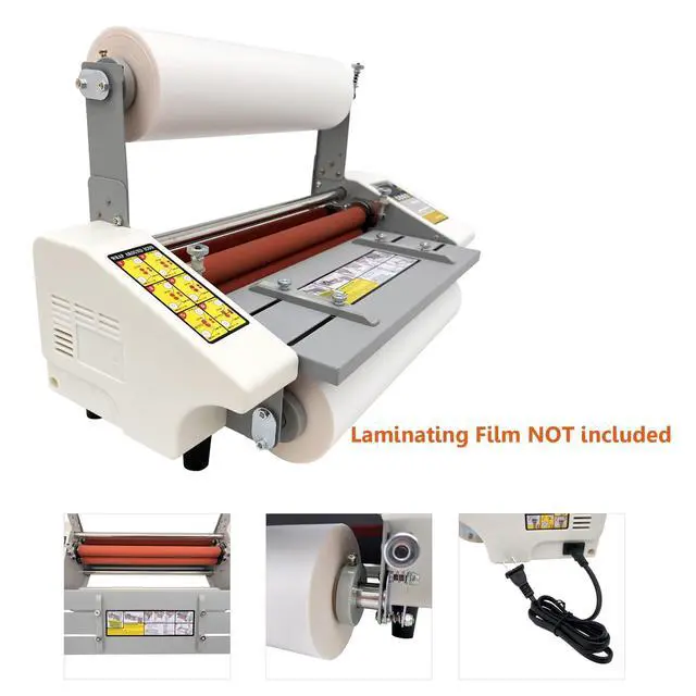 Alt view image 5 of 6 - Hot Cold Roll Laminator Singe Doubel Side Thermal Laminator Laminating Machine with Digital Display Speed Adjustable Temperature 0-180 Adjusted 13inch/330mm A3+