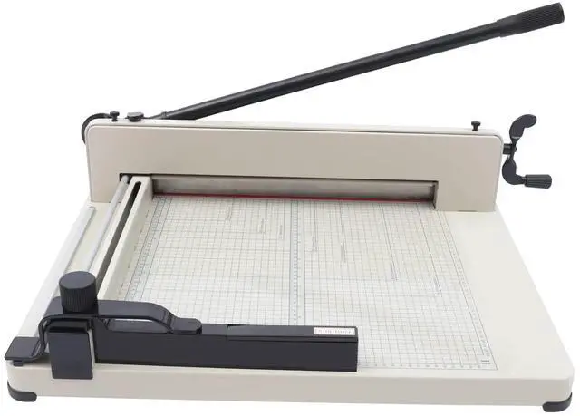 Main image of 17 Inch Heavy Duty Paper Cutter Guillotine Paper Cutter Guillotine Paper Slicer Trimmer A3 0.1-36mm Cutting Thickness for Cardstock Card Fabric Soft Pvc Office Home School with Metal Base