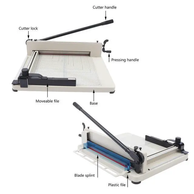 Alt view image 4 of 7 - 17 Inch Heavy Duty Paper Cutter Guillotine Paper Cutter Guillotine Paper Slicer Trimmer A3 0.1-36mm Cutting Thickness for Cardstock Card Fabric Soft Pvc Office Home School with Metal Base
