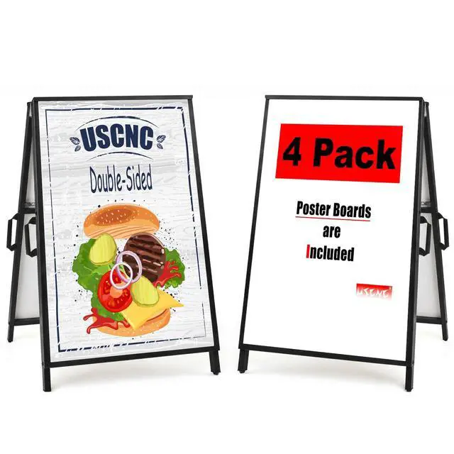 Main image of A Frame Sidewalk Sign 24x36 inches Sandwich Board Signs Outdoor Heavy Duty Double-Sided,including 2 Corrugated Boards 2 Anti-Glare for Business Indoor Outdoor (2PACK)