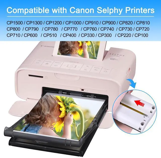 Alt view image 2 of 7 - 4PK Compatible for Canon Selphy KP-108IN Photo Paper and Ink Set | 4"x6" 100 x148mm 12 Color Ink Cartridge and 432 Sheets Paper Set for CP1300 CP1500 CP1200 CP1000 Wireless Compact Printer