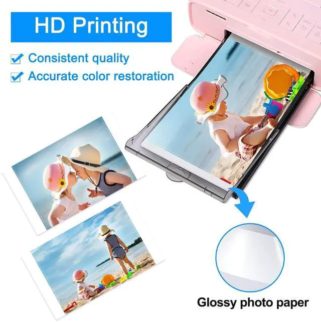 Alt view image 5 of 7 - 4PK Compatible for Canon Selphy KP-108IN Photo Paper and Ink Set | 4"x6" 100 x148mm 12 Color Ink Cartridge and 432 Sheets Paper Set for CP1300 CP1500 CP1200 CP1000 Wireless Compact Printer