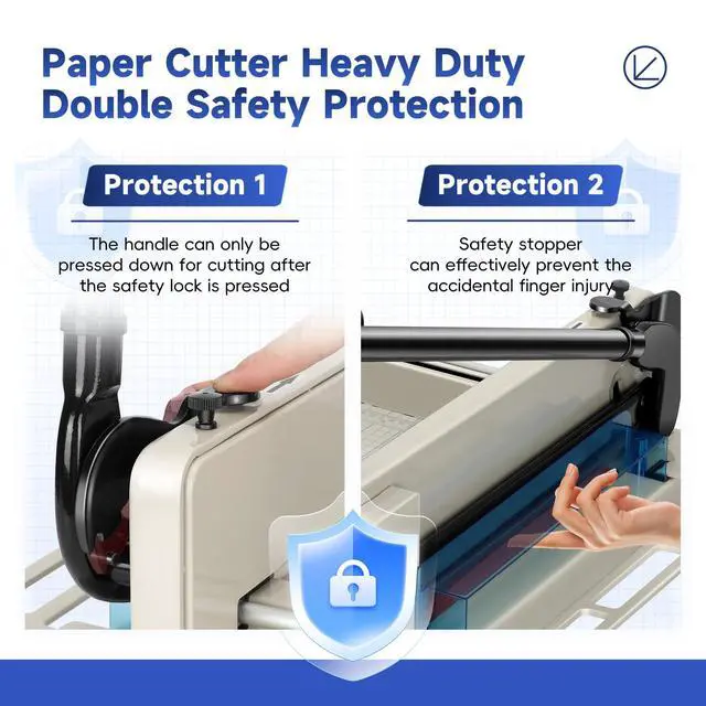 Alt view image 5 of 7 - 12 Inch Guillotine Paper Cutter Heavy Duty,Paper Cutter Heavy Duty for A4 Paper, 400 Sheet Capacity,White Paper Cutter Heavy Duty for Office Home School