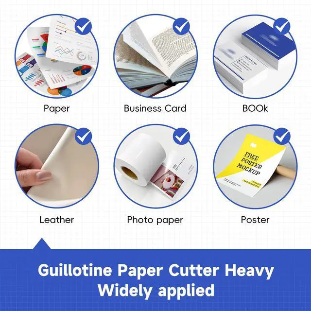 Alt view image 6 of 7 - 12 Inch Guillotine Paper Cutter Heavy Duty,Paper Cutter Heavy Duty for A4 Paper, 400 Sheet Capacity,White Paper Cutter Heavy Duty for Office Home School