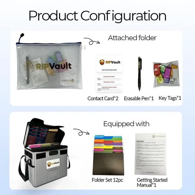 Alt view image 6 of 7 - End of Life Organization System - Fireproof Storage Box for Important Documents - Estate Planning Tool with Pre-labeled File Organizer Folders | All-in-one Solution - Rated Up to 1200°F