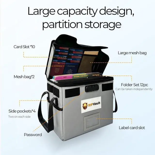 Alt view image 5 of 7 - End of Life Organization System - Fireproof Storage Box for Important Documents - Estate Planning Tool with Pre-labeled File Organizer Folders | All-in-one Solution - Rated Up to 1200°F
