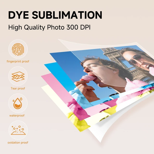 Alt view image 4 of 7 - Photo Printer 4×6+108 Sheets Photo Paper & 2 Ribbon, Wi-Fi Full-Color Instant Phone Photo Printer for iPhone, Android, Smartphone, Thermal Dye-Sublimation Impresora De Fotos for Home Use