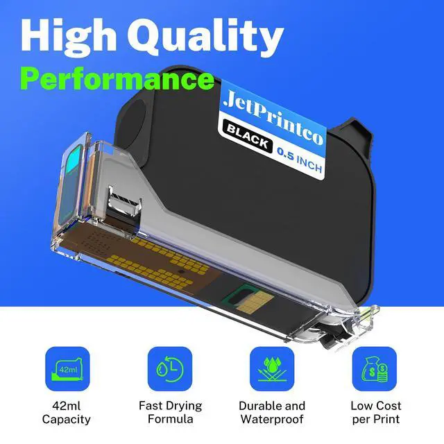 Alt view image 6 of 7 - 0.5 Inches Print Height Intelligent Handheld Inkjet Printer Lasts 16H Weighs Only 390g for Batch Code Date Lot Number Print on Plastic Carton Wood Metal Glass Aluminum with 42ml Fast Dry Ink (Black)