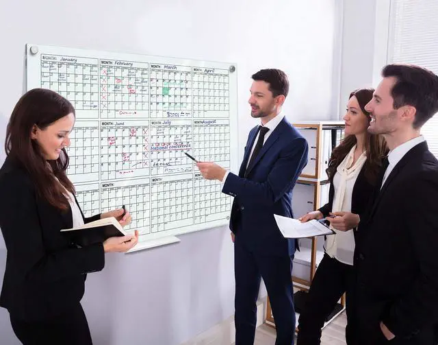 Alt view image 6 of 7 - 34"x46" Glass Whiteboard Calendar yearly Planner White Board 12 Month Dry Erase for Wall Glass Calendar Whiteboard Large Wall Calendar 2026