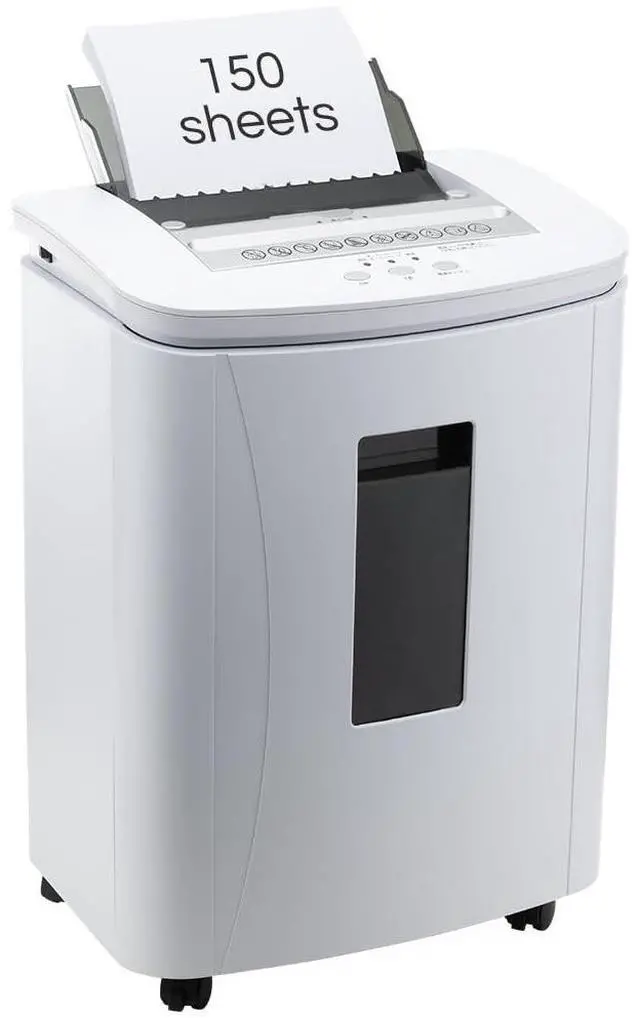 Main image of 150-Sheet Auto Feed Paper Shredder: High Security Micro Cut Shredders for Home Office, 30 Minutes Commercial Heavy Duty Shredder with 4 Casters, P-4 Security Level & 6.6 Gallon Pull-Out Bin