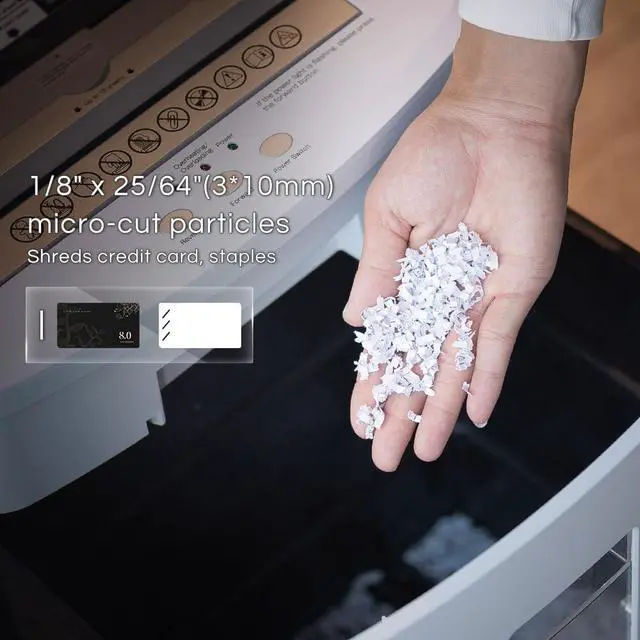 Alt view image 3 of 7 - 150-Sheet Auto Feed Paper Shredder: High Security Micro Cut Shredders for Home Office, 30 Minutes Commercial Heavy Duty Shredder with 4 Casters, P-4 Security Level & 6.6 Gallon Pull-Out Bin