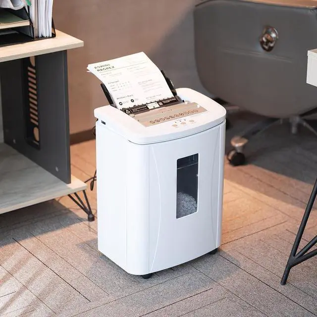 Alt view image 7 of 7 - 150-Sheet Auto Feed Paper Shredder: High Security Micro Cut Shredders for Home Office, 30 Minutes Commercial Heavy Duty Shredder with 4 Casters, P-4 Security Level & 6.6 Gallon Pull-Out Bin