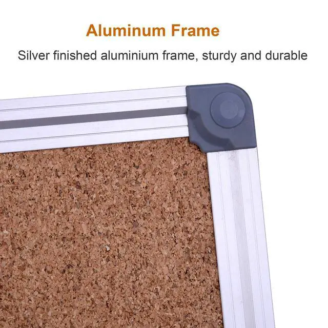 Alt view image 3 of 6 - 2-Pack Cork Notice Board 48 x 36 Inch, Aluminum Frame Bulletin Board | Walls Mounted Large Self-Healing Cork Board for Office, School, and Home, Hanging Notice Board with 10 Push Pins (4x3 Ft)
