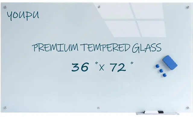 Main image of Magnetic Glass White Board 72"X36"Premium Tempered Dry Erase Board