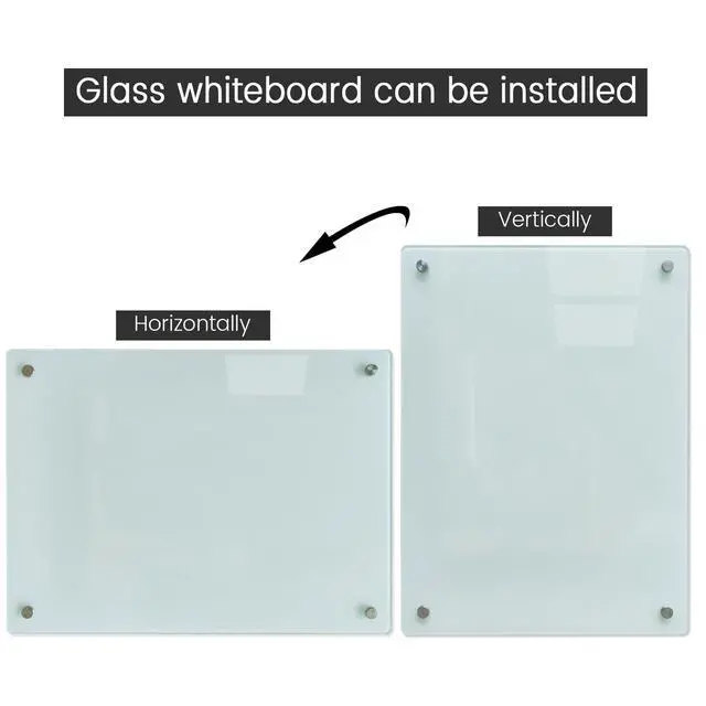 Alt view image 6 of 6 - Magnetic Glass Whiteboard 40"x60" Premium Tempered Dry Erase Board Wall Mounted Frameless Whiteboard Bulletin Message Boards (White)