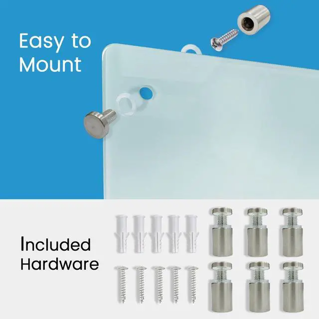 Alt view image 7 of 7 - Magnetic Glass White Board 72"X36"Premium Tempered Dry Erase Board