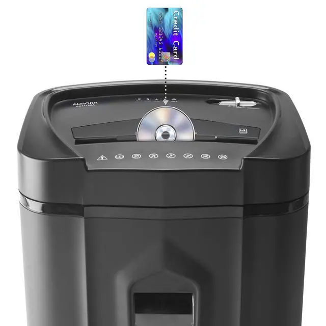 Alt view image 2 of 7 - AU1415XA 14-Sheet Crosscut Paper/CD and Credit Card Shredder/ 5-Gallon pullout Basket/ 10 Minutes Continuous Run Time