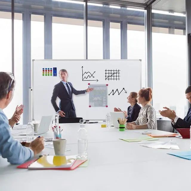 Alt view image 3 of 7 - Mobile Whiteboard 72"x40" Magnetic Dry Erase White Boards on Wheels Double-Sided Large Whiteboard with Rolling Stand for Classrooms, Offices and Home