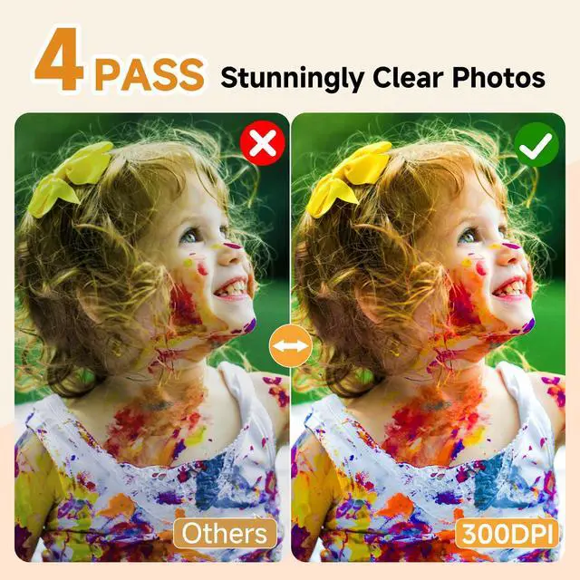Alt view image 5 of 7 - 4x6 Photo Printer & 108 Sheets Photo Paper & 2 Ribbons, Full Color Instant Picture Printer for Phone/Laptop/Home Use, Wi-Fi Connection, Thermal-Sublimation, 15s AR Video Printing, Beige