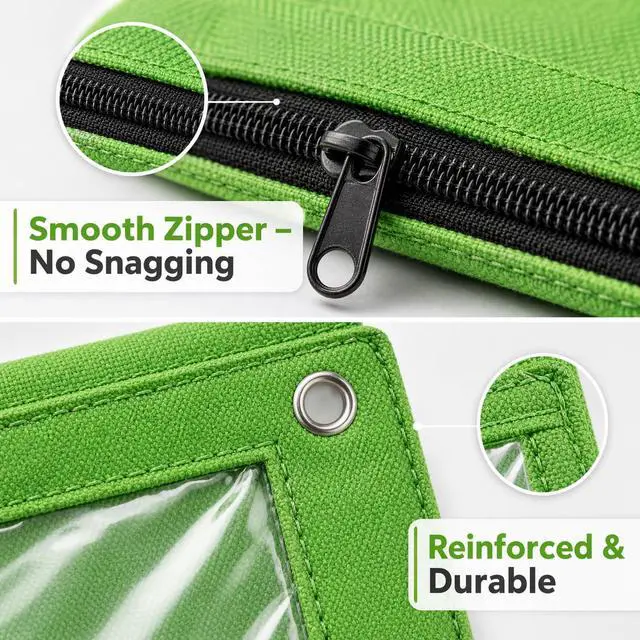 Alt view image 4 of 7 - Pencil Pouch Bulk 102 Pack, Pencil Pouch for 3 Ring Binder, Pencil Bags | Binder Pencil Pouch, Zipper Pencil Pouch with Clear Window, 3 Hole Fabric Pencil Pouches Bulk for Classroom, School & Office