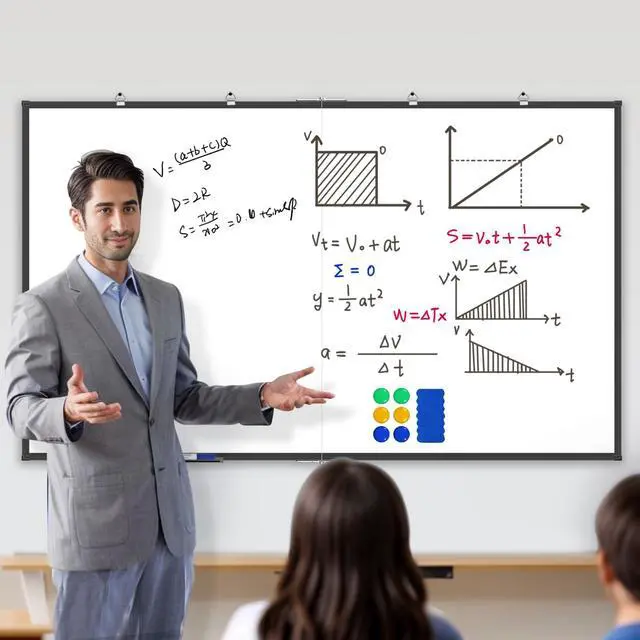 Alt view image 3 of 6 - 60x36 Large Wall Whiteboard, Magnetic Dry Erase Board for Home Office | Black Aluminum Frame, Large Magnetic Surface, Smooth Writing and Easy Erasing for Home, Office, School, Meetings and Planning