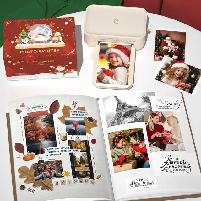 Alt view image 6 of 7 - 4x6 Photo Printer for iPhone & Android, with 20 Sheets & 1 Ribbon, Portable Picture Printer for Phone, Home Use, Ideal for Mom, Family & Friends, Beige