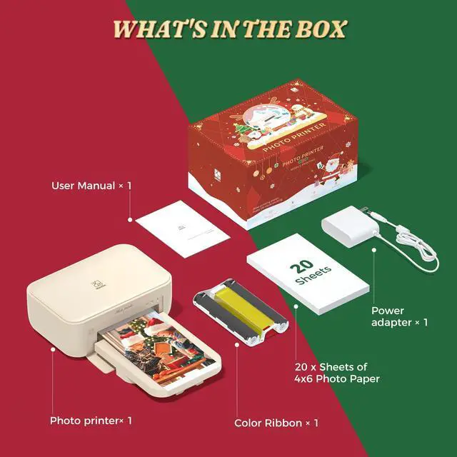 Alt view image 2 of 7 - 4x6 Photo Printer for iPhone & Android, with 20 Sheets & 1 Ribbon, Portable Picture Printer for Phone, Home Use, Ideal for Mom, Family & Friends, Beige