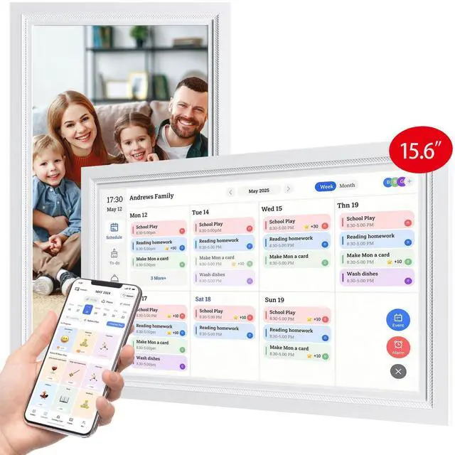 Main image of Digital Calendar, 15.6-Inch Smart WiFi Electronic Calendar Sync | Chore Chart, Meal Planner, IPS Touch Screen HD Display for Family Schedules,Wall/Desk Mount,Gift for Mom Women