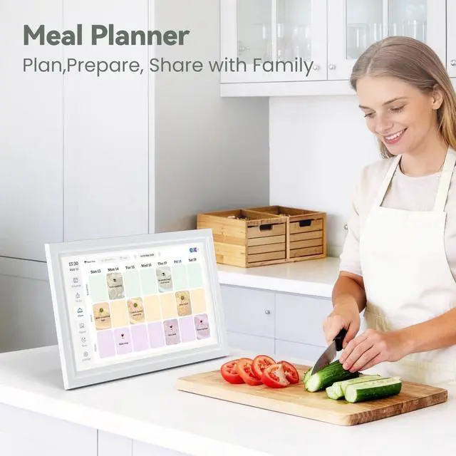 Alt view image 7 of 7 - Digital Calendar, 15.6-Inch Smart WiFi Electronic Calendar Sync | Chore Chart, Meal Planner, IPS Touch Screen HD Display for Family Schedules,Wall/Desk Mount,Gift for Mom Women