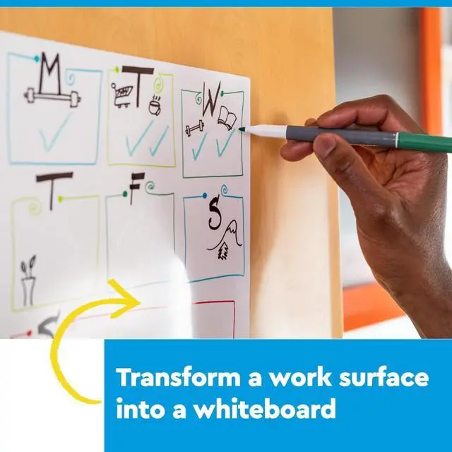 Alt view image 5 of 7 - Easy Erase Permanent Marker Whiteboard, 8 x 4 ft, White, 1 Roll