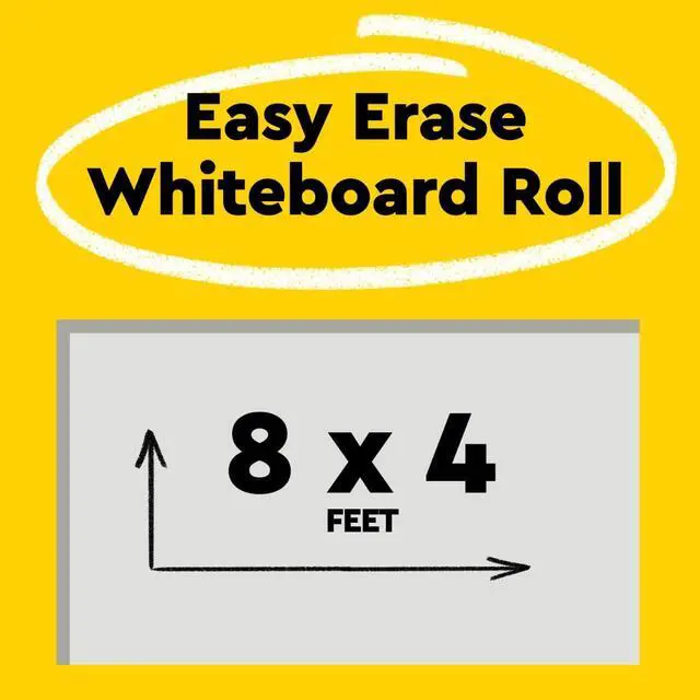 Alt view image 2 of 7 - Easy Erase Permanent Marker Whiteboard, 8 x 4 ft, White, 1 Roll