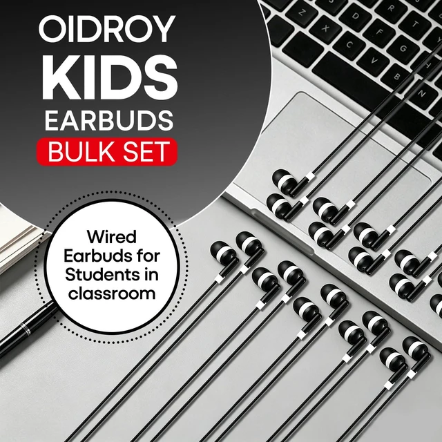 Alt view image 2 of 7 - Bulk Wired Earbuds 100 Pack for Black for School Classroom Students Wholesales Stereo in Ear Headphones for Children Toddler Teen Skids Boys Girls