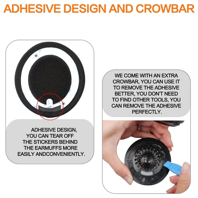 Alt view image 5 of 7 - Replacement Ear Pads for Beats Solo 3 & Solo 2 Headphones (Black) Solo3 Ear Cushions with Protein Leather Thicker Memory Foam